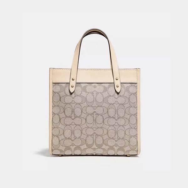 COACH 經典標誌緹花 FIELD TOTE 22號托特包 